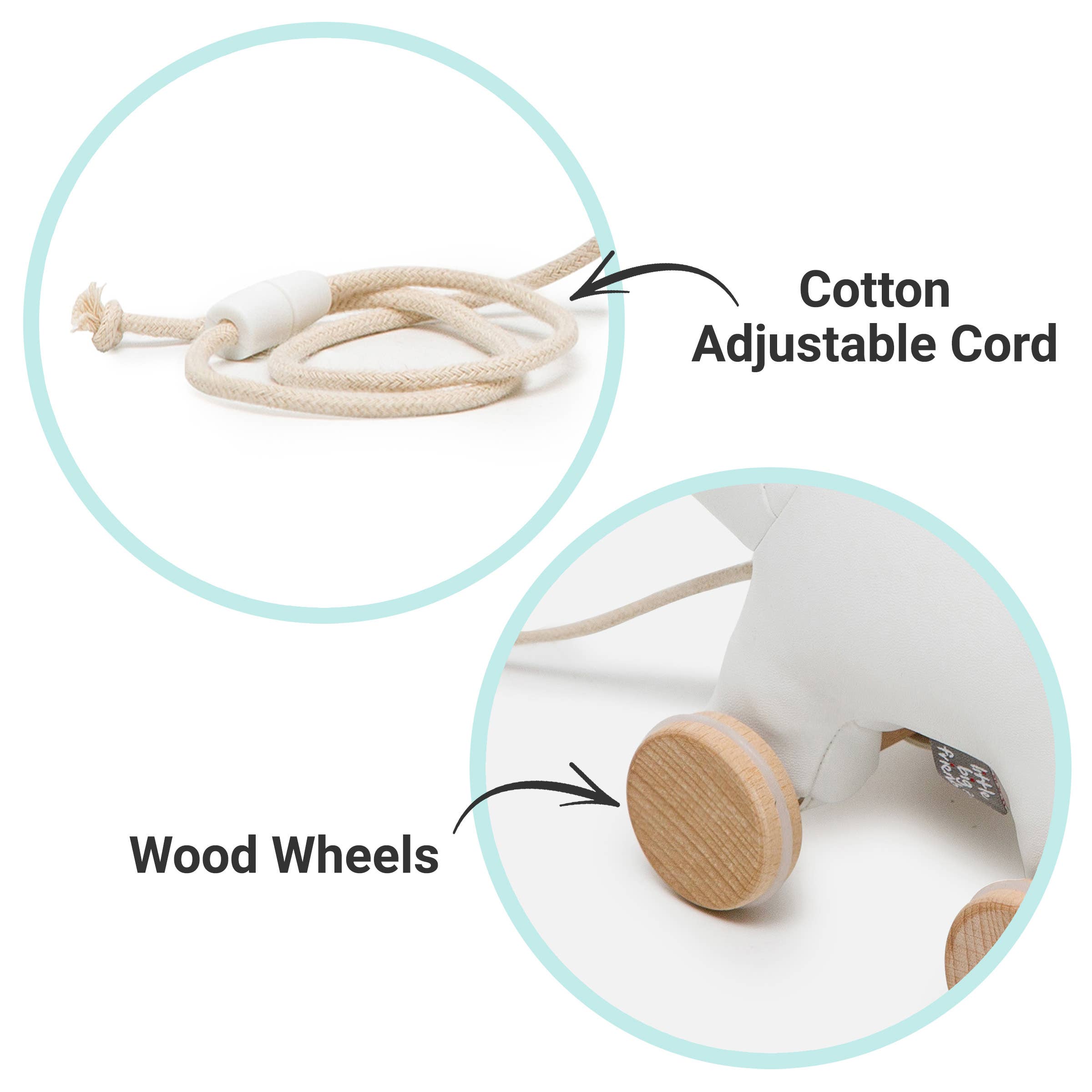 Pull Along Friends-Polar Bear - Wheeled Toy