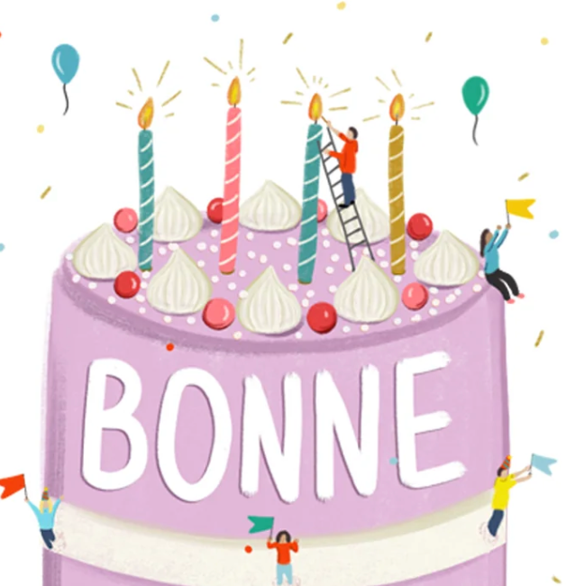 Bonne Fete Cake Card