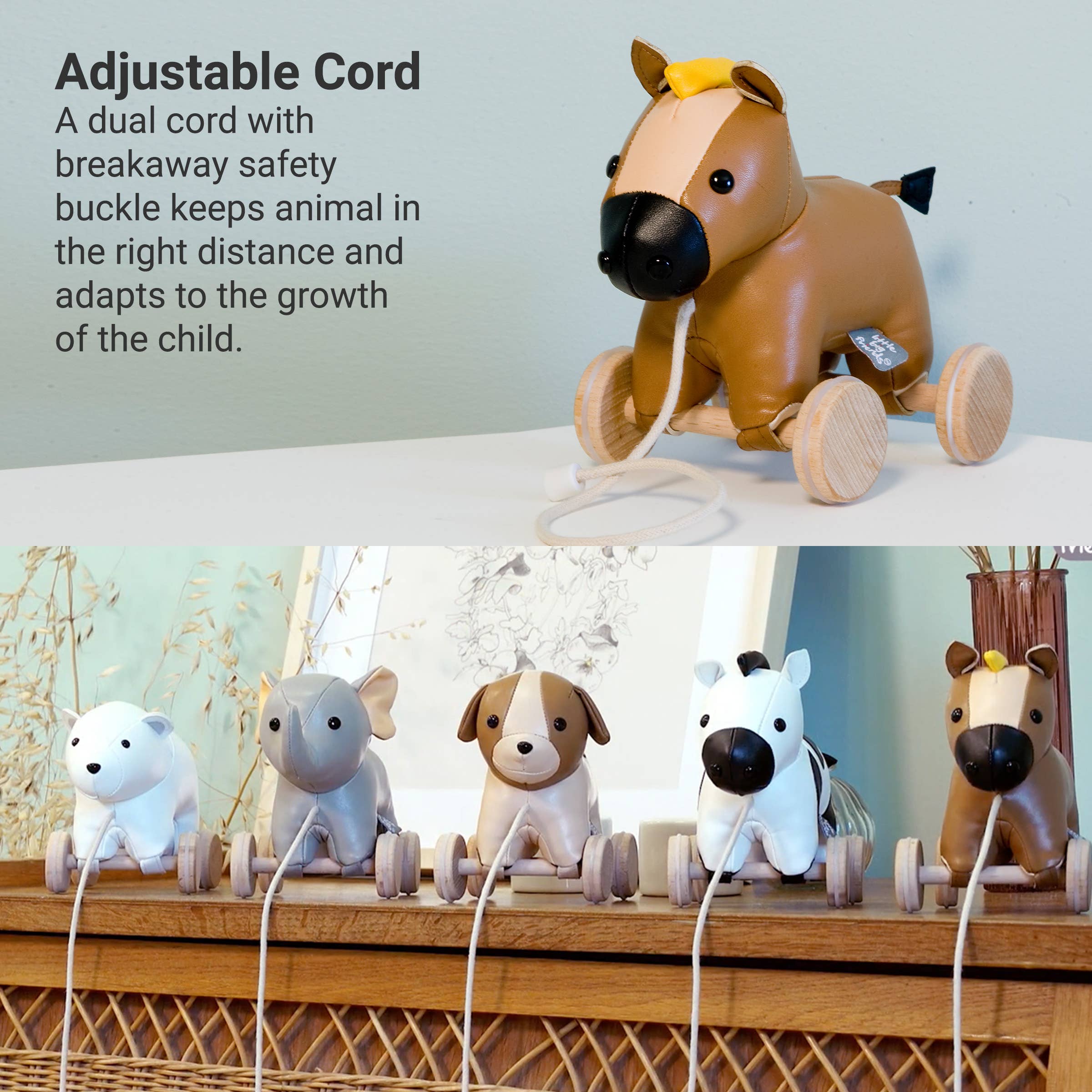 Pull Along Friends - Horse - Toy with Wheel