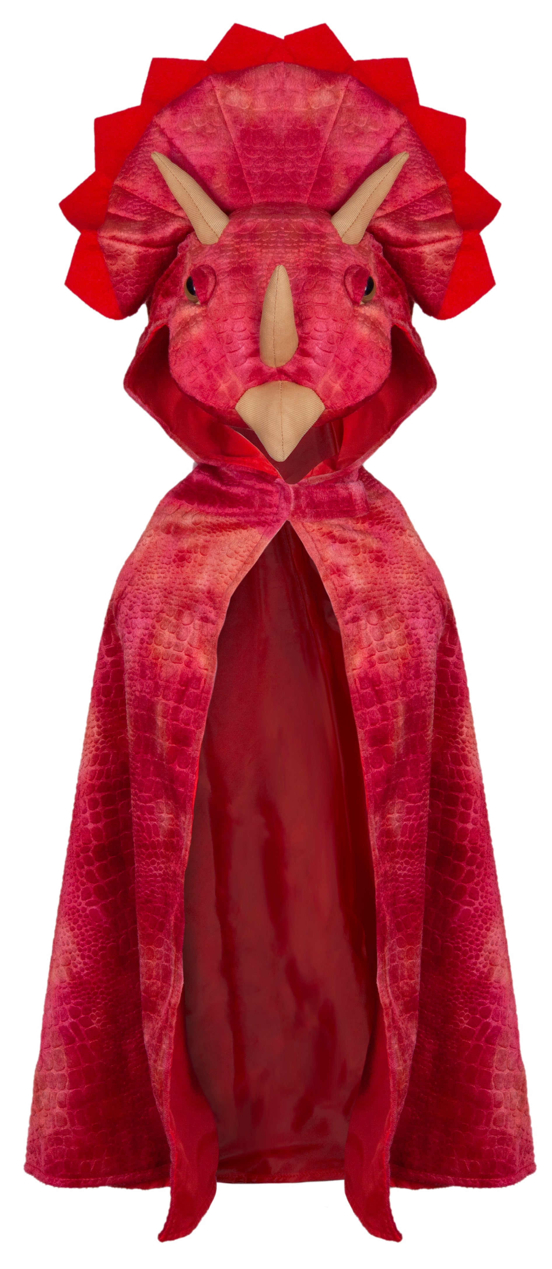Triceratops Cuddle Cape, Red, Size 3-4