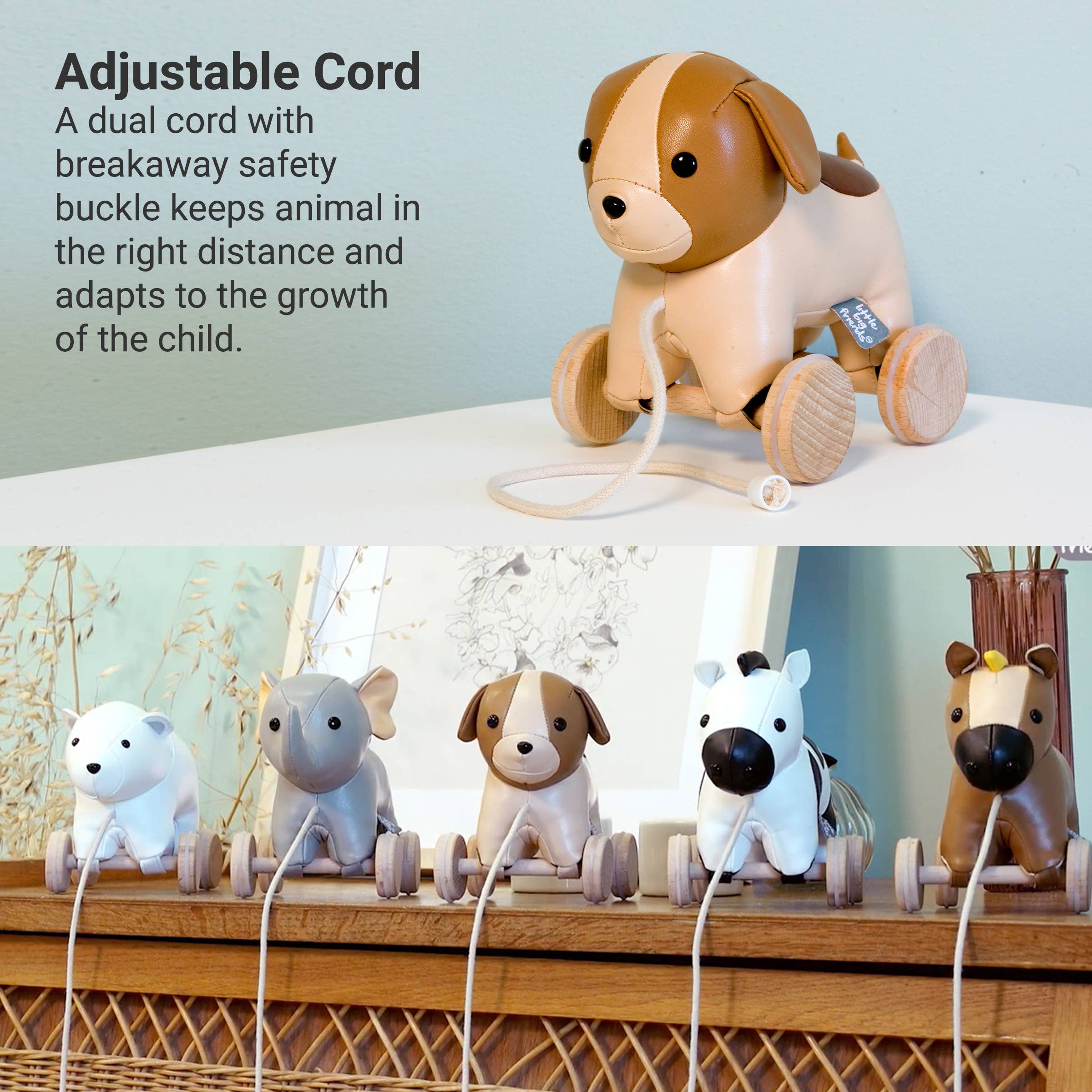 Pull Along Friends - Dog - Toy with Wheels