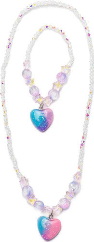 Galaxy Heart Necklace & Bracelet Set