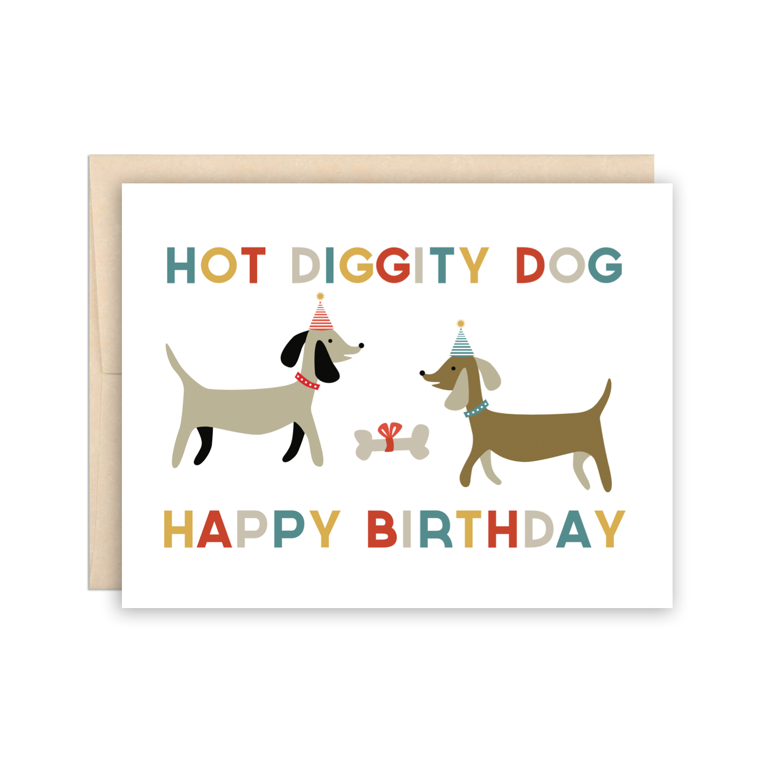 Hot Diggity Dog Cute Happy Birthday Card