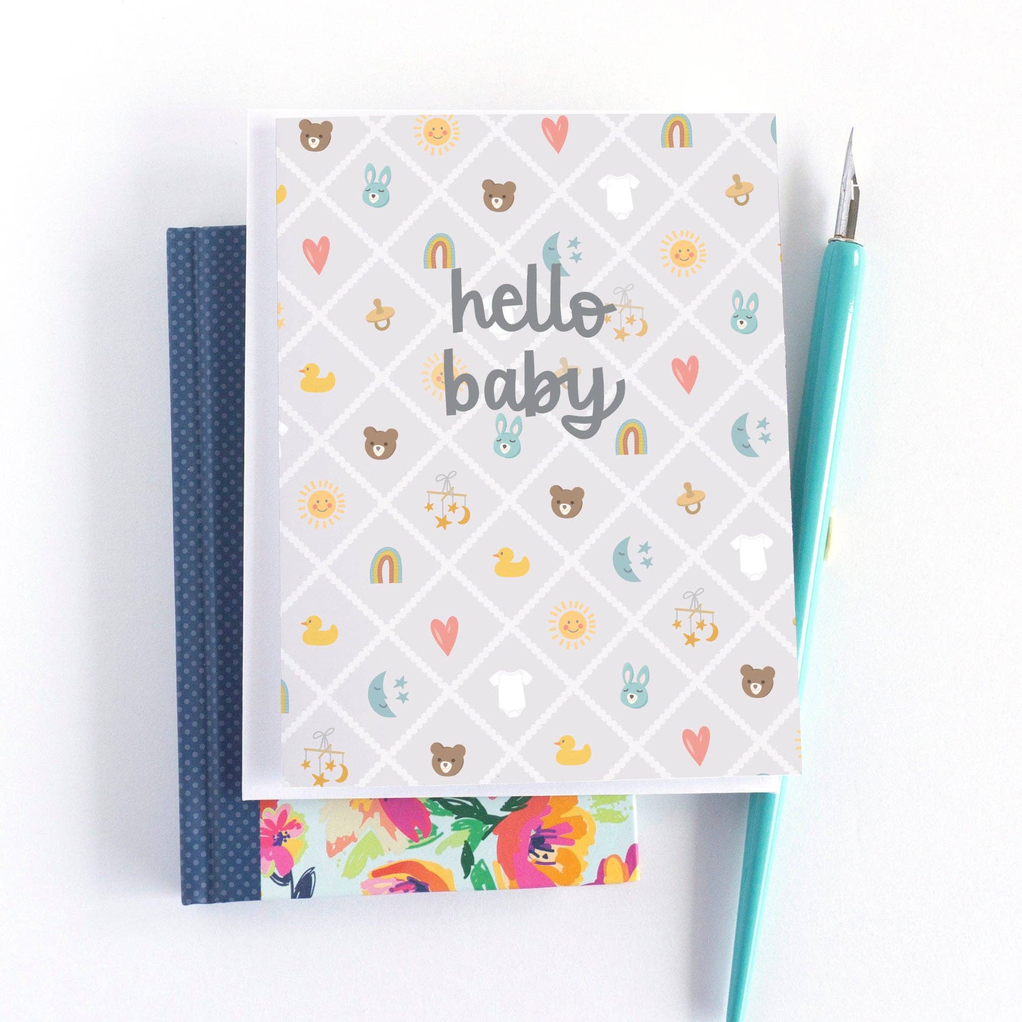 Cute Baby Icons New Baby Card