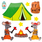 Glossy Mice Camping Stickers Sheet Vintage Inspired