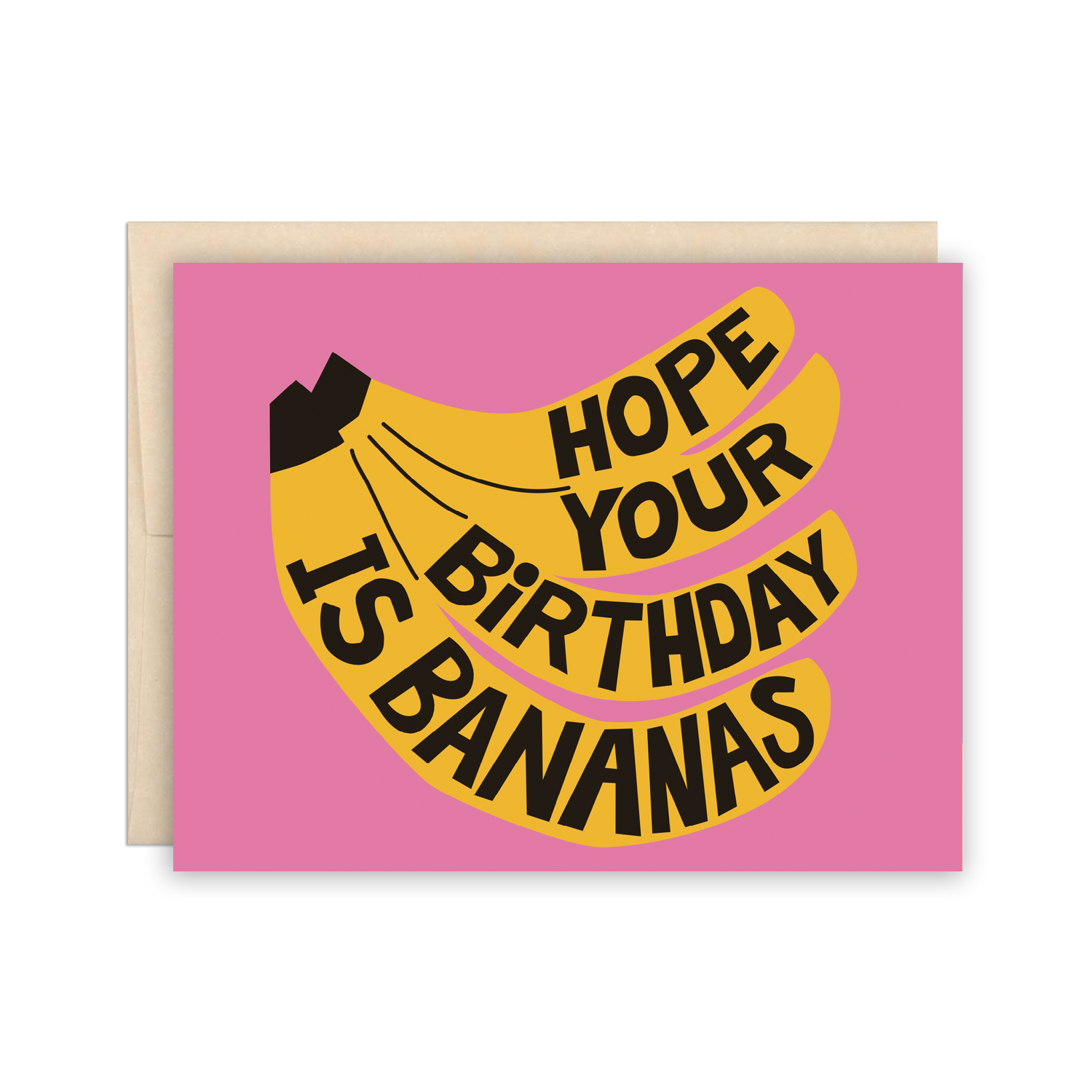 Hope your Birthday is Bananas Funny Pink Yellow Card