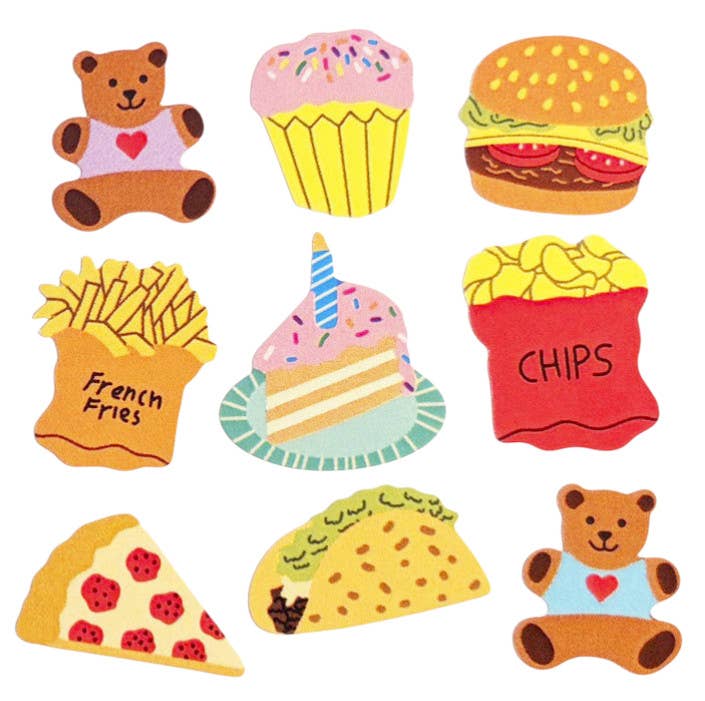 Glossy Teddy Bear Picnic Stickers Retro Inspired