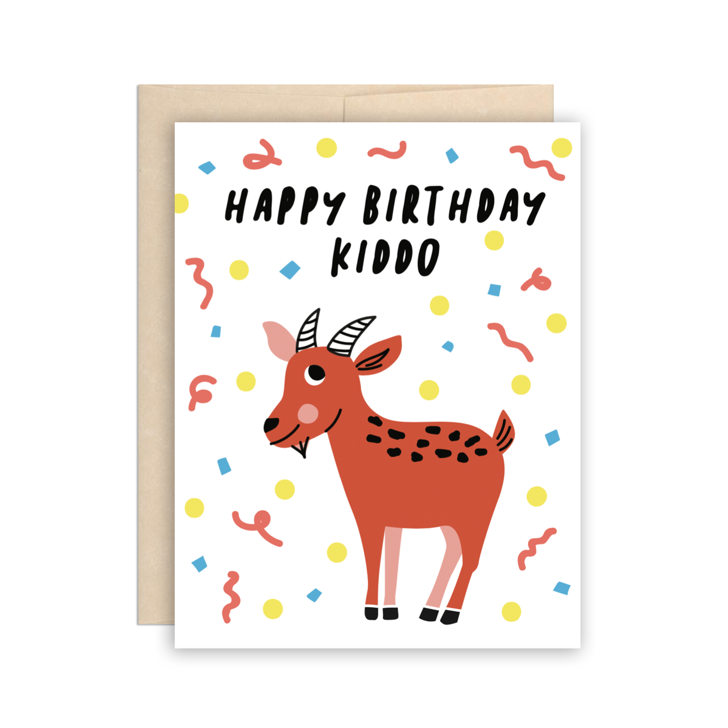 Goat Kiddo Birthday Card, Cute Kid Birthday Greeting Card