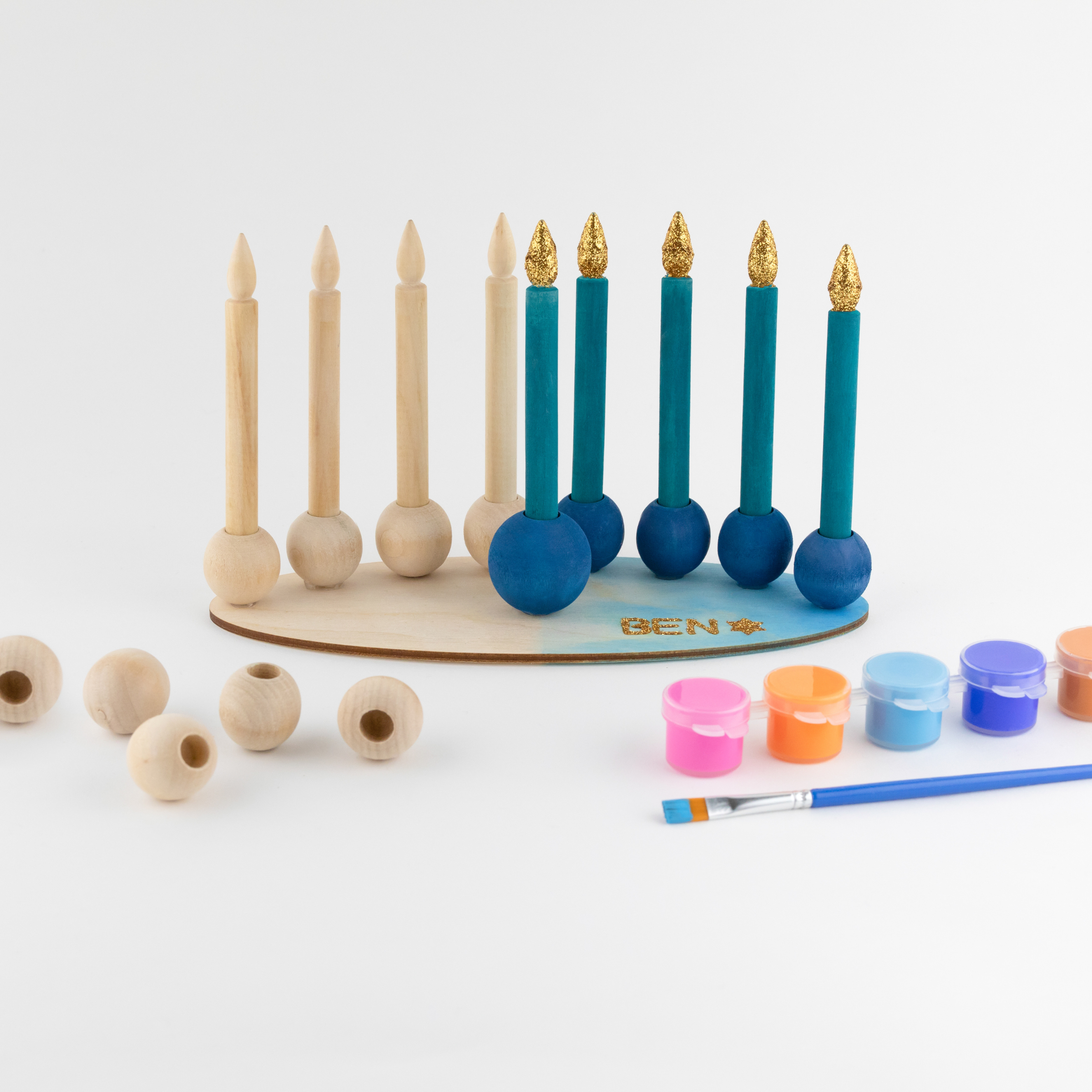 DIY Hanukkah Menorah Kit – Kids’ Wooden Craft Activity