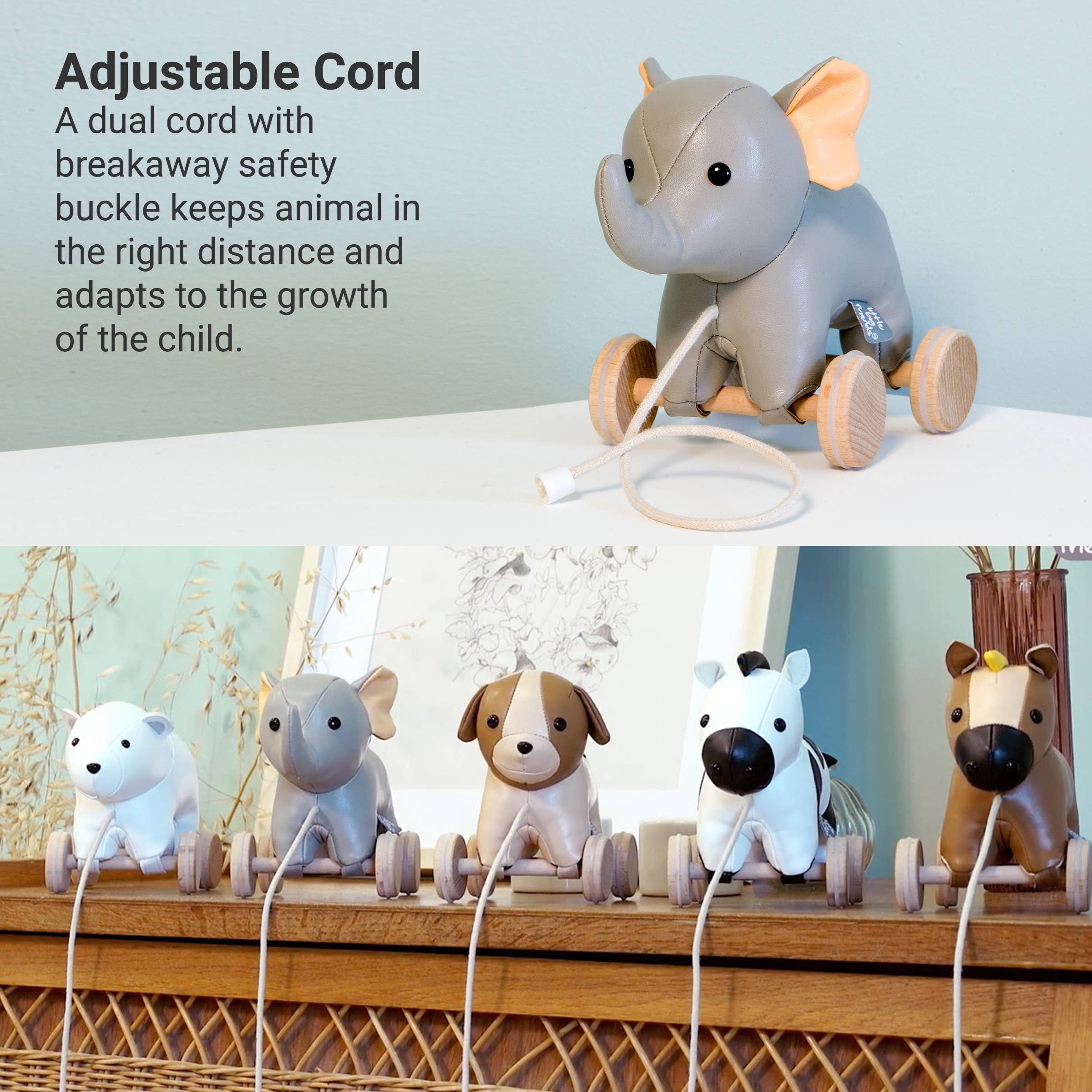 Pull Along Friends - Elephant - Wheeled Toy