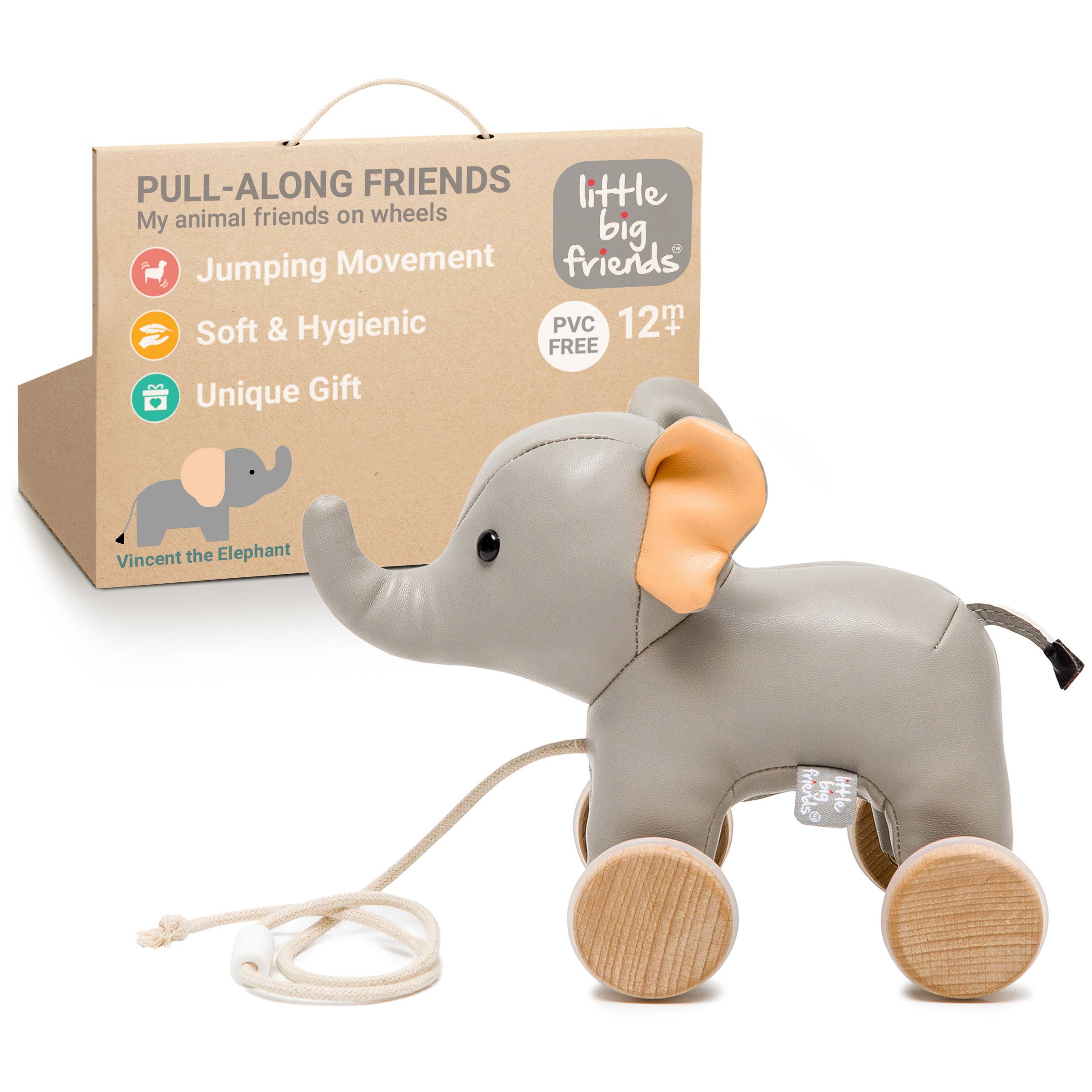 Pull Along Friends - Elephant - Wheeled Toy