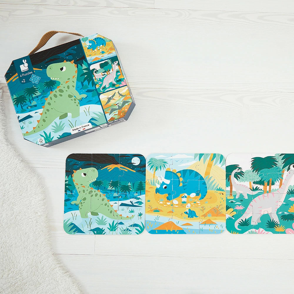 4 In 1 Progressive Puzzles - Dinosaurs