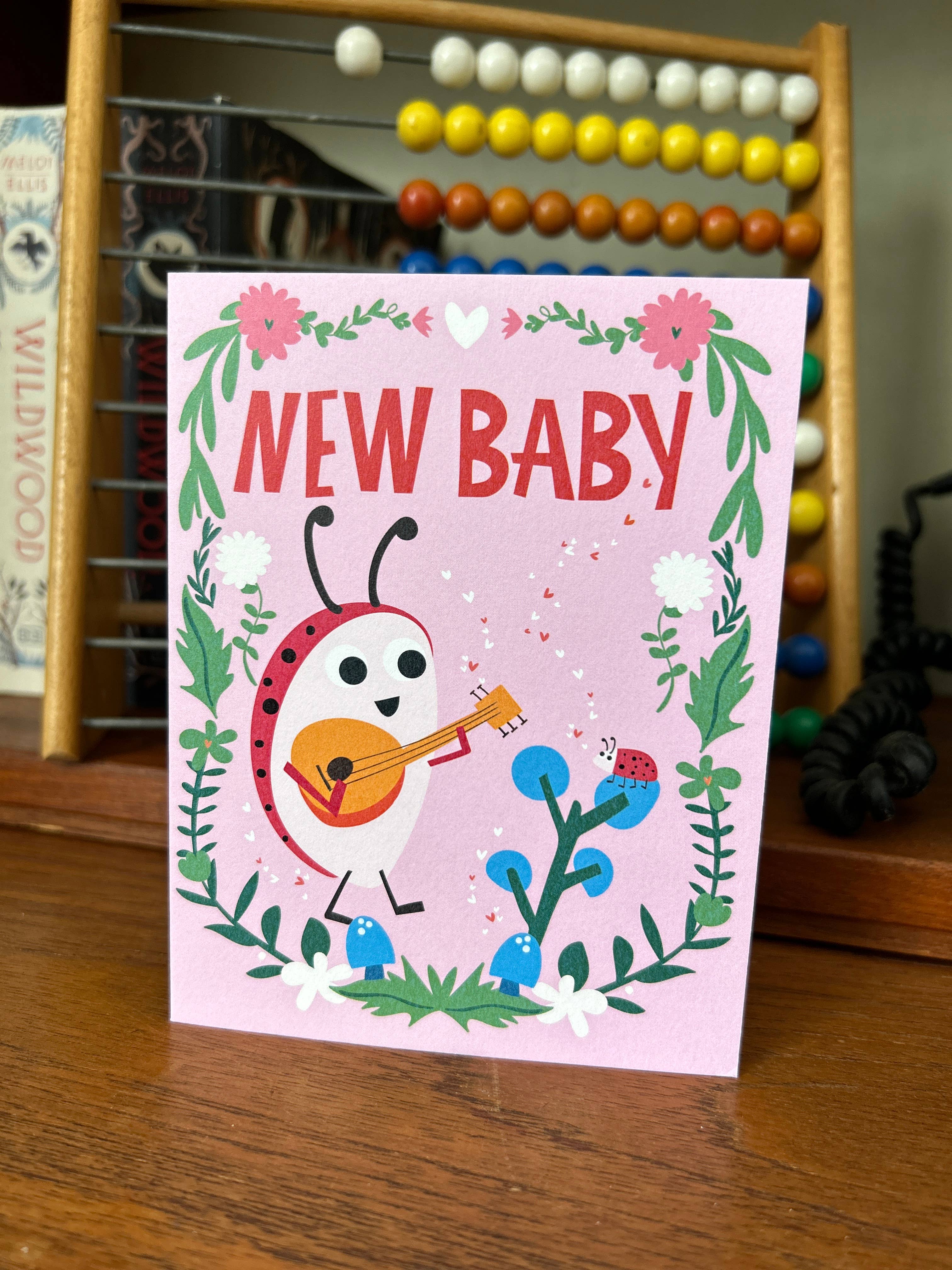 New Baby Ladybug Congratulations Ladybug Greeting Card