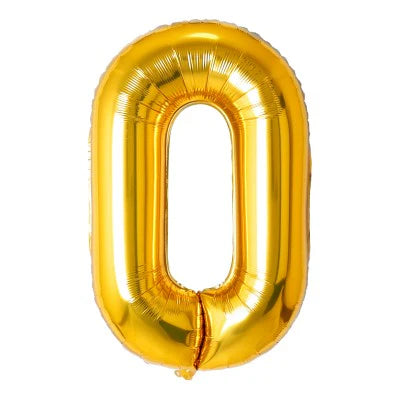 34" Foil Number Balloon - 0 to 9 - Gold