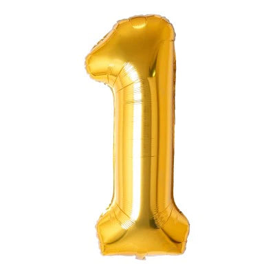 34" Foil Number Balloon - 0 to 9 - Gold