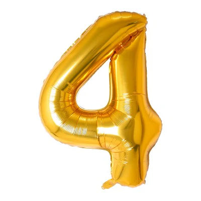 34" Foil Number Balloon - 0 to 9 - Gold