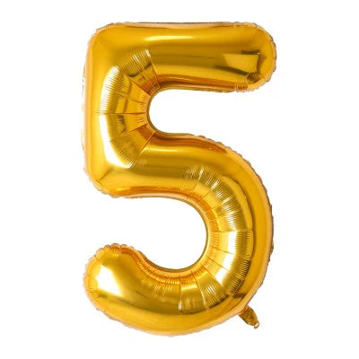 34" Foil Number Balloon - 0 to 9 - Gold