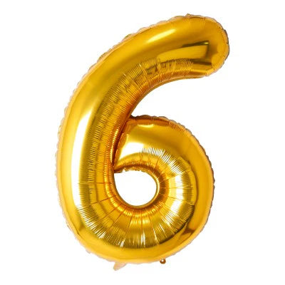 34" Foil Number Balloon - 0 to 9 - Gold