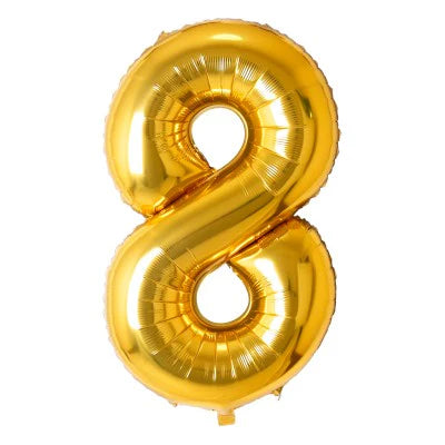 34" Foil Number Balloon - 0 to 9 - Gold