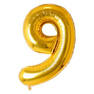 34" Foil Number Balloon - 0 to 9 - Gold