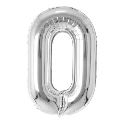 34" Foil Number Balloon - 0 to 9 - Silver