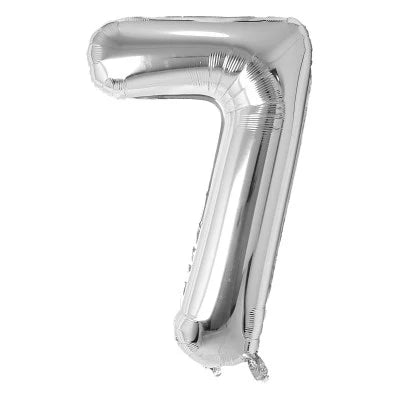 34" Foil Number Balloon - 0 to 9 - Silver