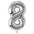 34" Foil Number Balloon - 0 to 9 - Silver