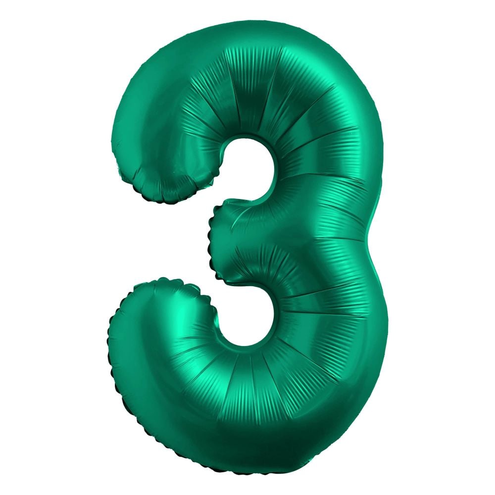 34" Foil Number Balloon - 0 to 9 - Chrome Green
