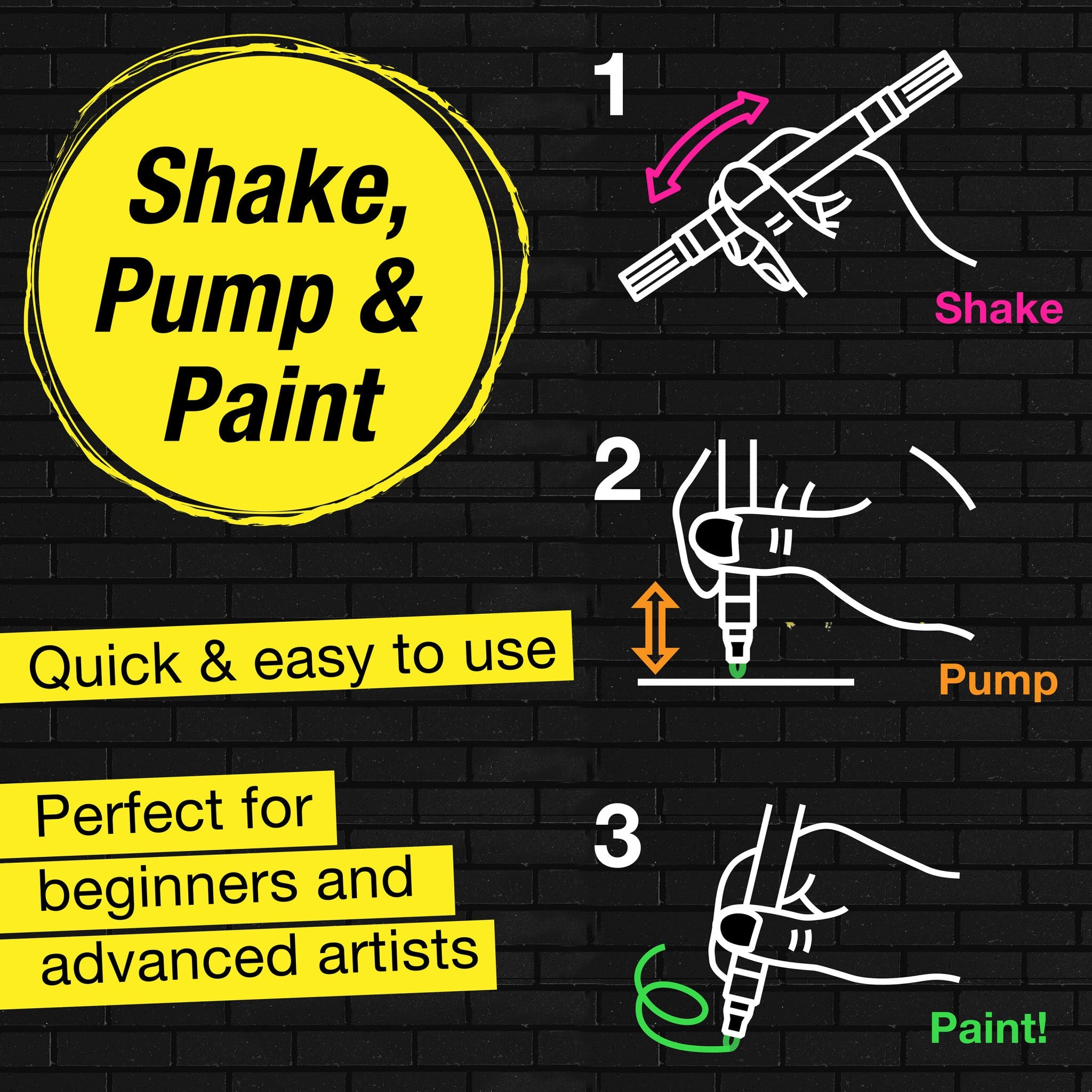 Shake & Paint Markers - Neon, 4ct
