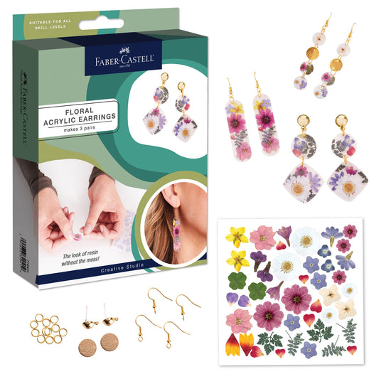 Pressed Floral Acrylic Earrings
