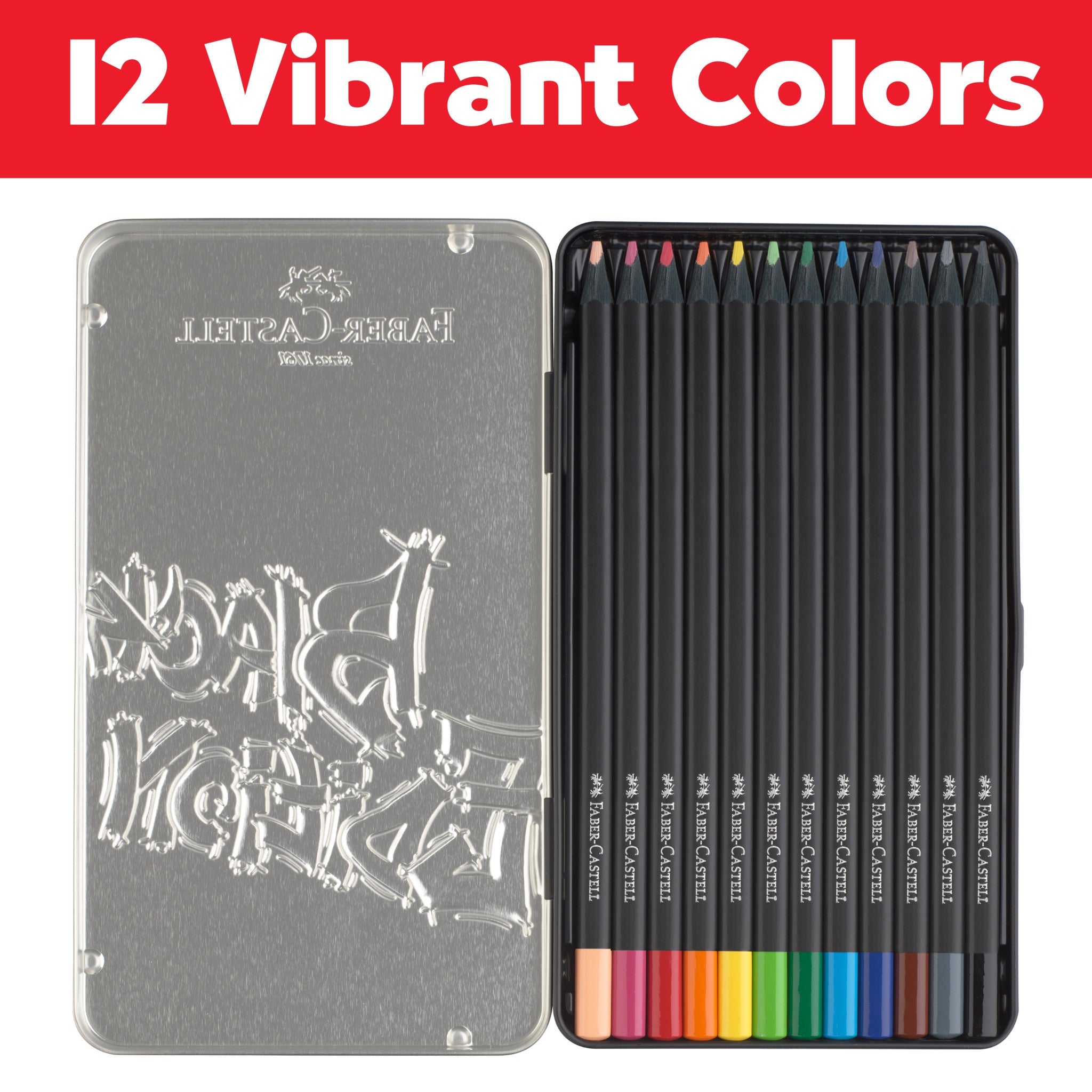 Black Edition Colour Pencils - 12ct Tin