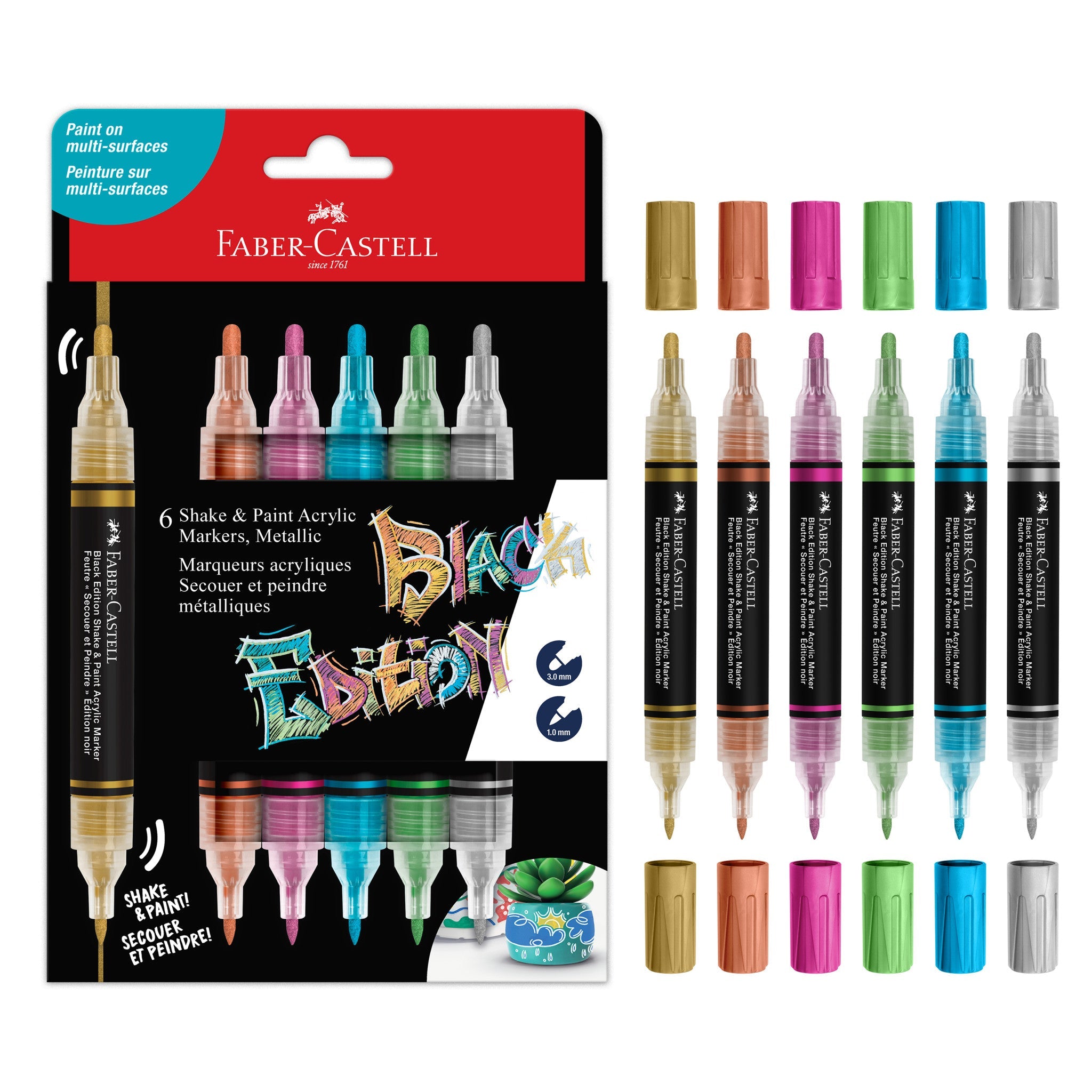 Shake & Paint Markers - Metallic, 6ct