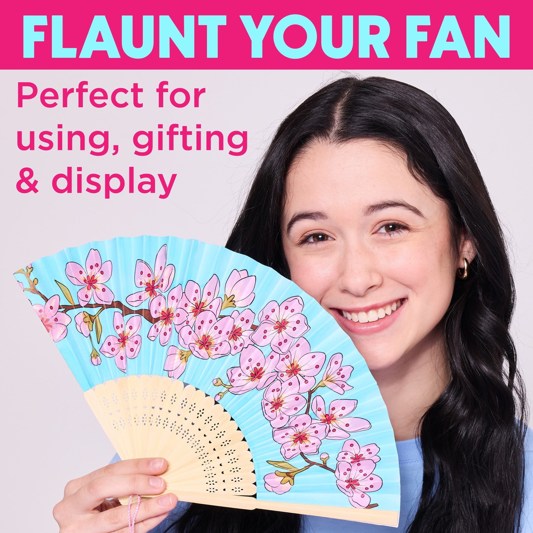 Paper Fan Coloring - Cherry Blossom