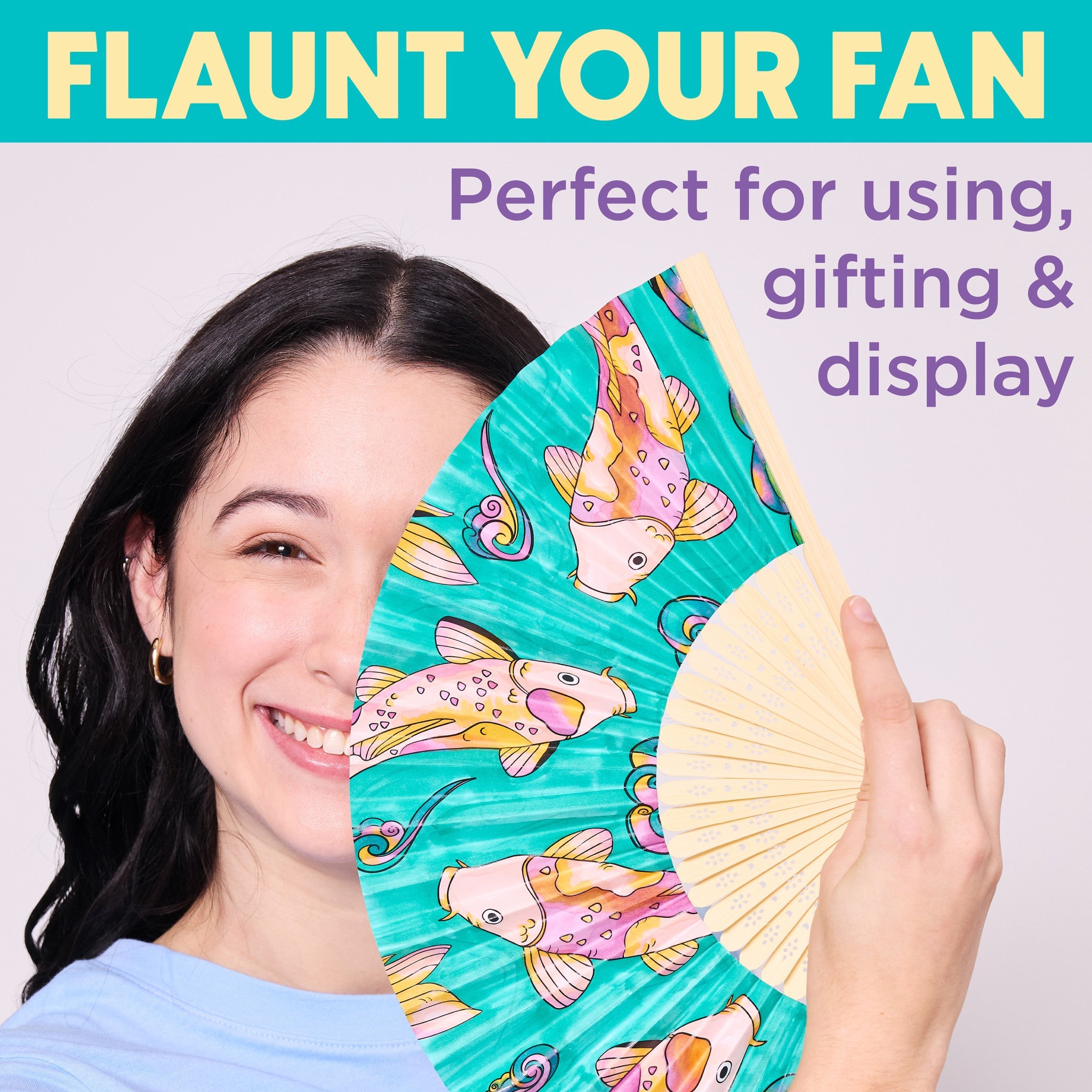 Paper Fan Coloring - Koi Fish