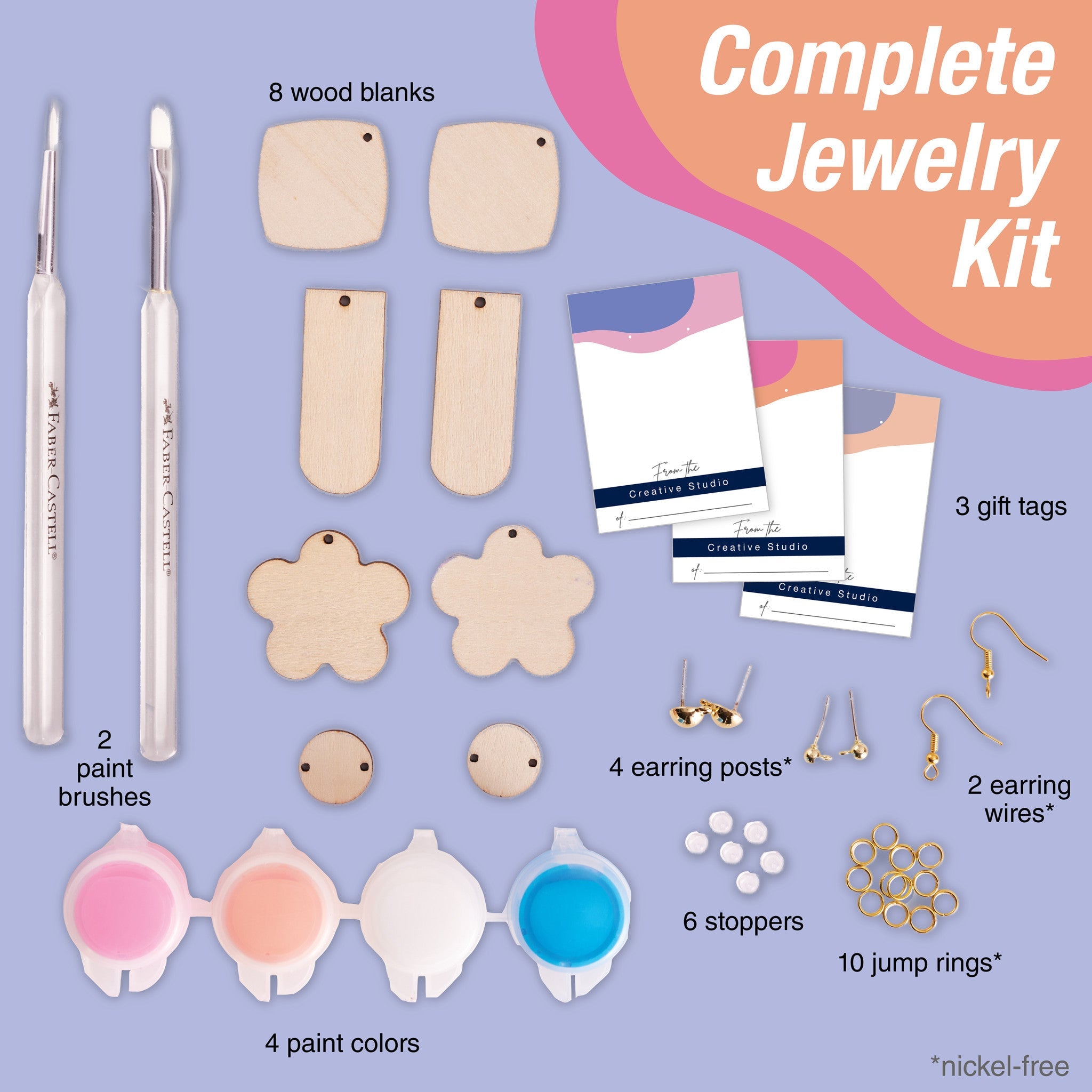 Painted Wood Earrings