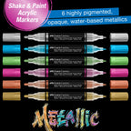 Shake & Paint Markers - Metallic, 6ct