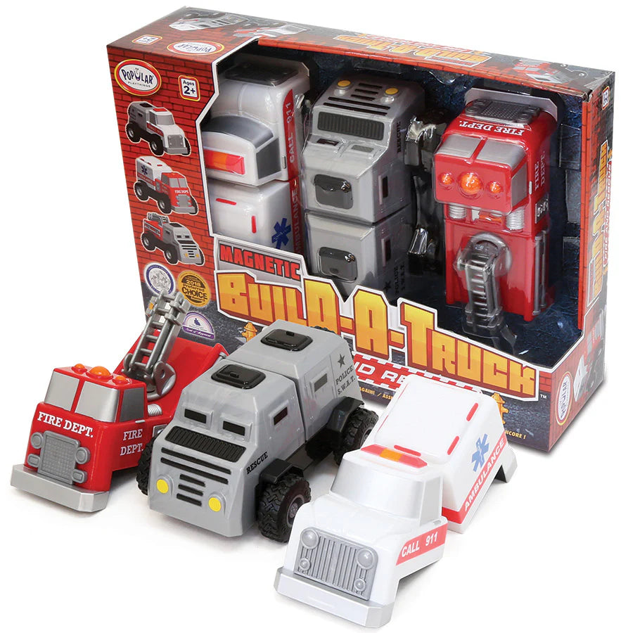 Magnetic Build-A-Truck Fire and Rescue (Bilingual)