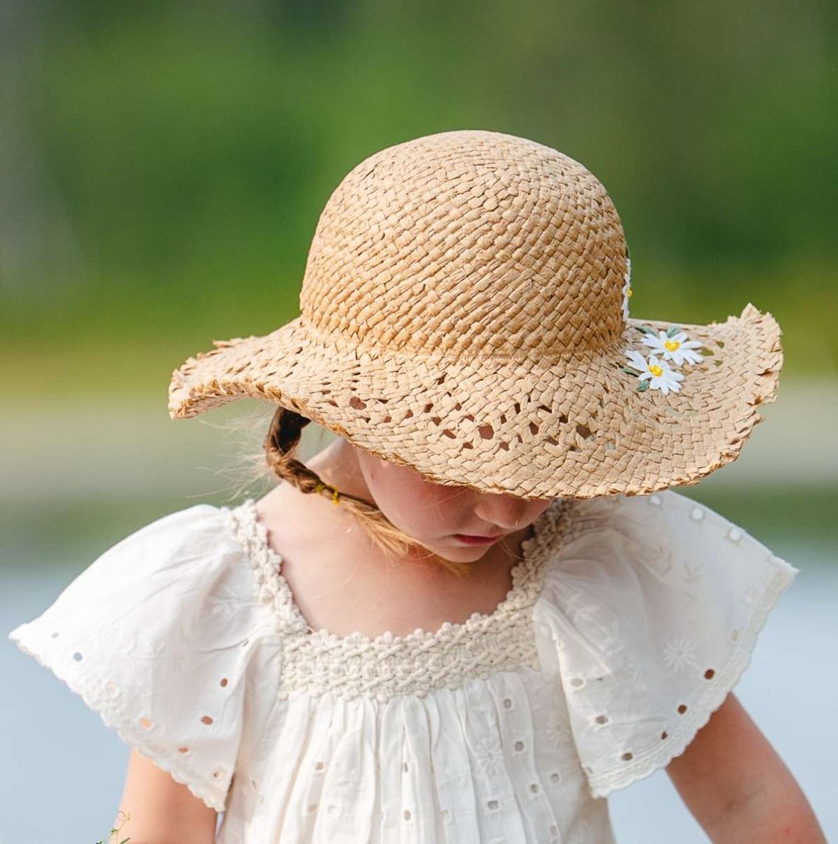 Straw Hat with Flowers