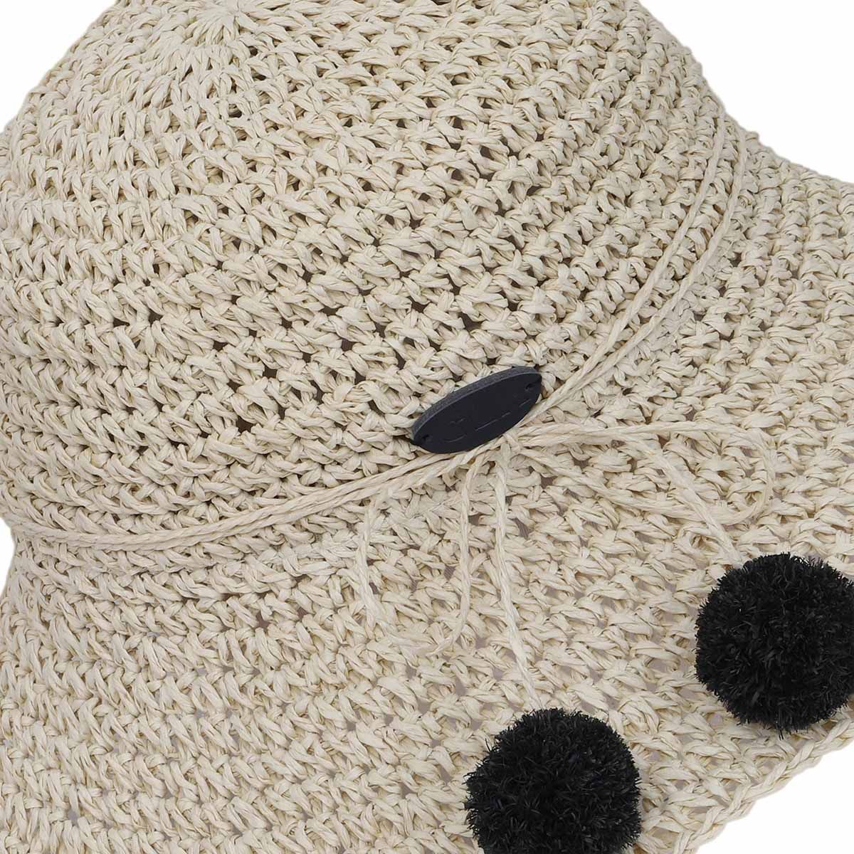 Straw Hat with Pom Pom (Matching Adult Size Available)