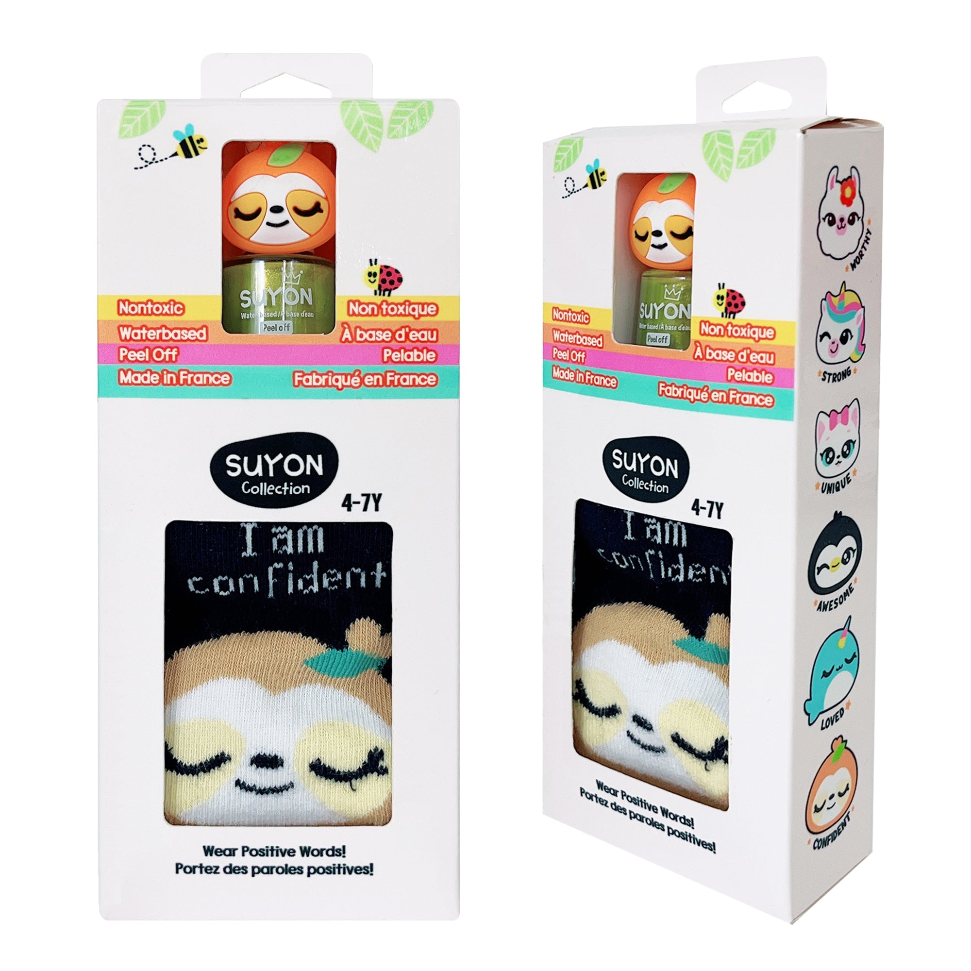 Suyon Nail Polish & Sock Gift Set - Pearl Green/Sloth