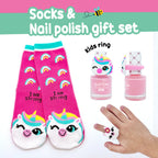 Suyon Nail Polish & Sock Gift Set - Light Pink/Unicorn