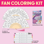 Paper Fan Coloring - Cherry Blossom
