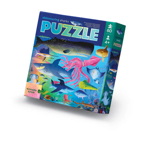 60-pc Holographic Puzzle/Shimmering Sharks