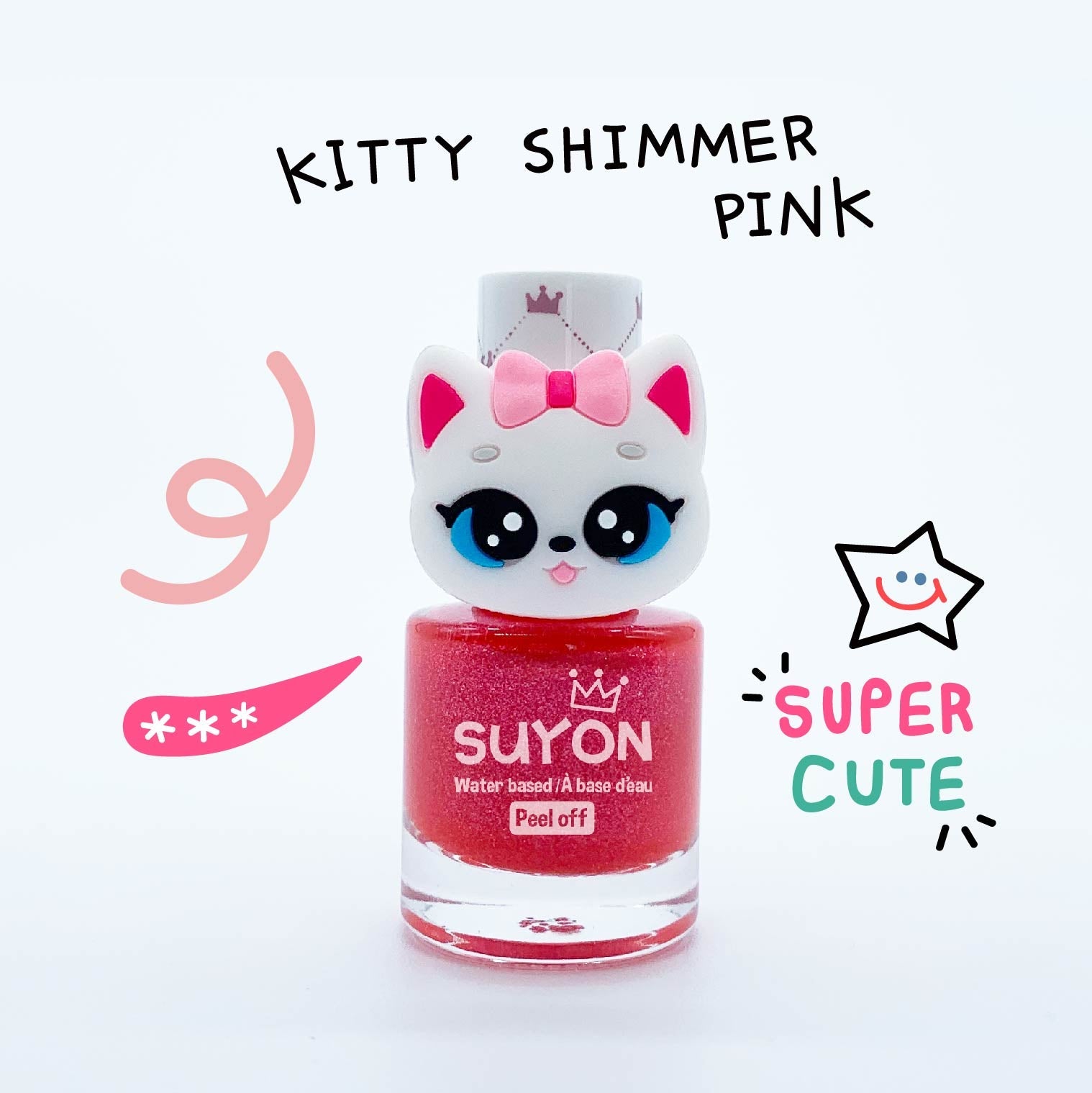 Suyon Nail Polish & Sock Gift Set - Shimmer Pink/Kitty