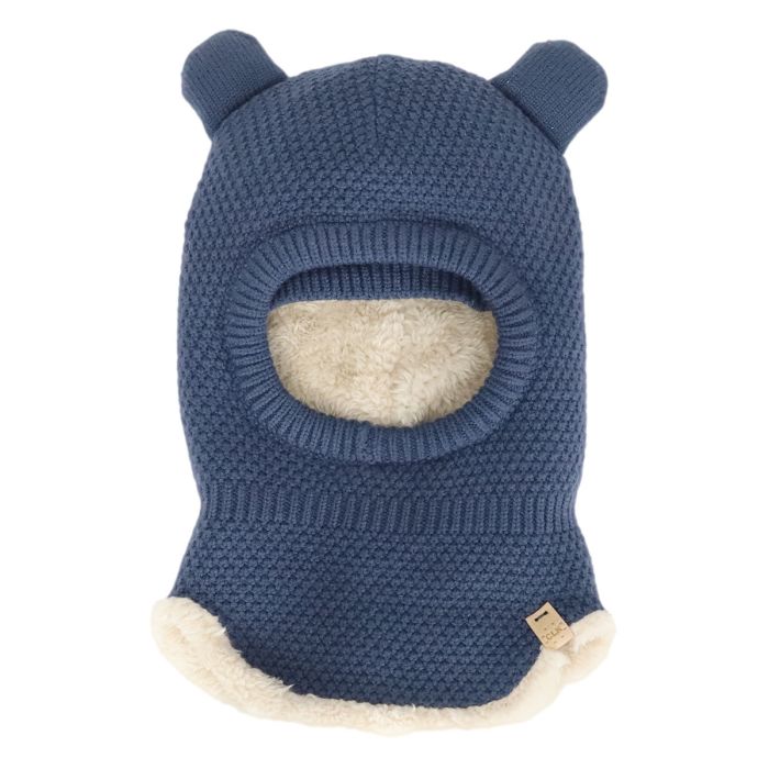 Knit Balaclava Bear Blue