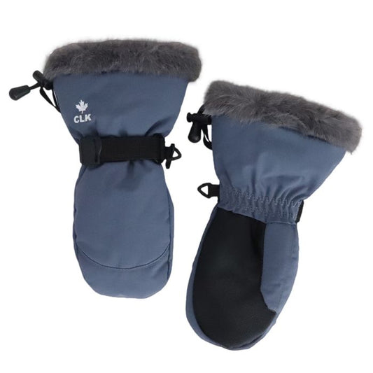 Faux Fur Cuff Mitt CLK Mitten Blue Stone