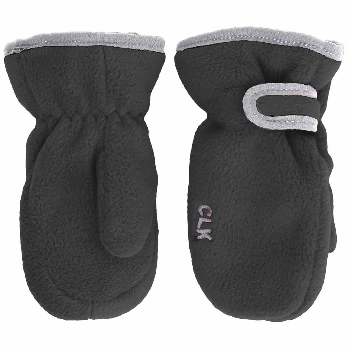 Black Fleece Mitten with Strap
