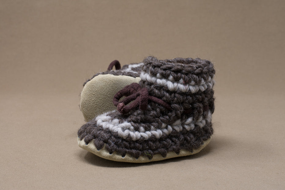 Brown - Baby Wool Slippers