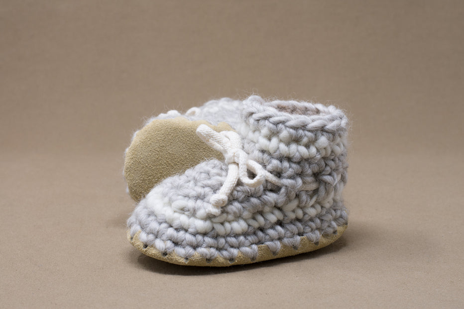 Grey - Baby Wool Slippers