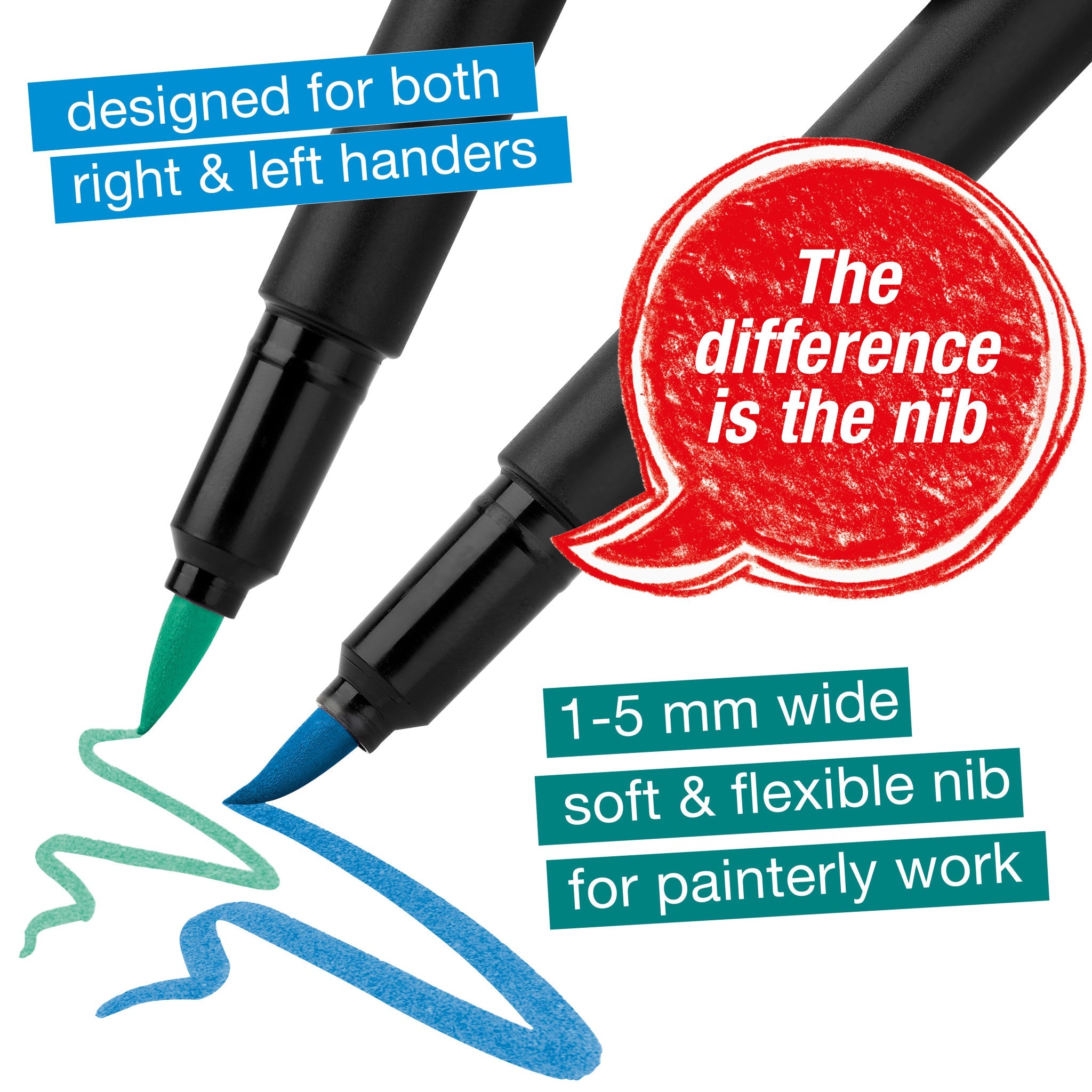 Black Edition Felt Tip Brush Pen - 10ct